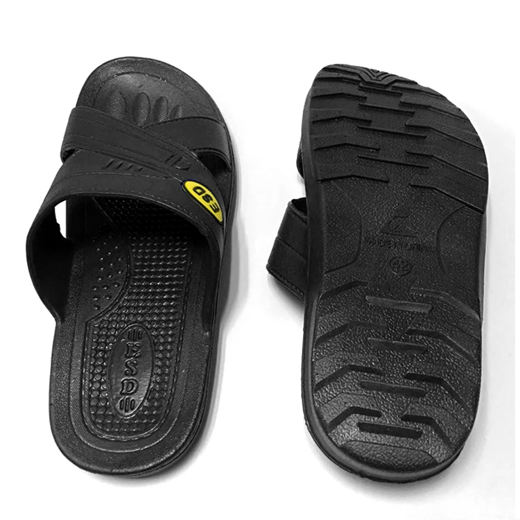 Black Color Electronic Working PU/SPU/PVC ESD Cleanroom Slipper Anti-static Slippers