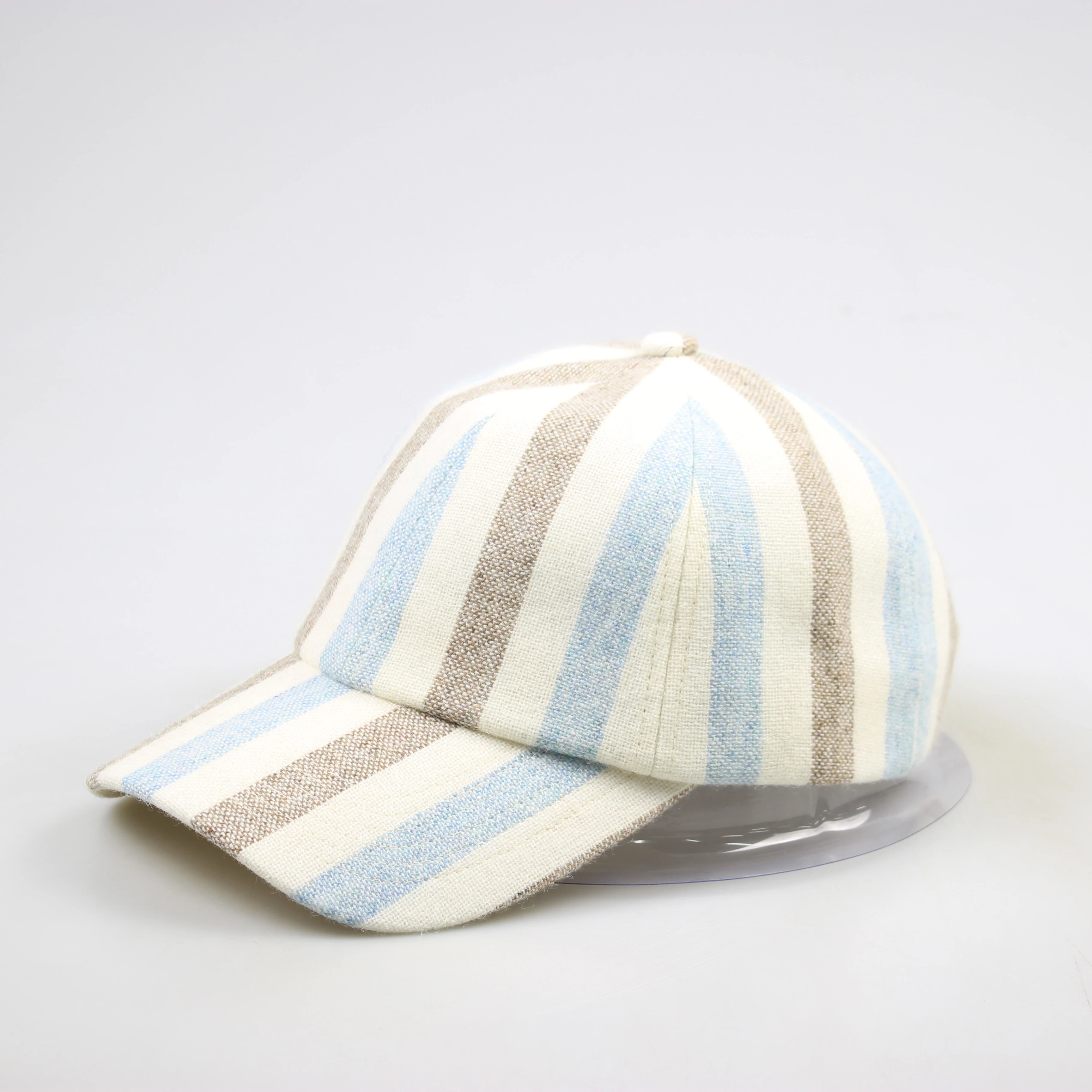 Customized Light Weight Cotton Fabric 6 Panel Baseball Cap Blank Hat Sport Cap With Rubber Strap Metal Buckle