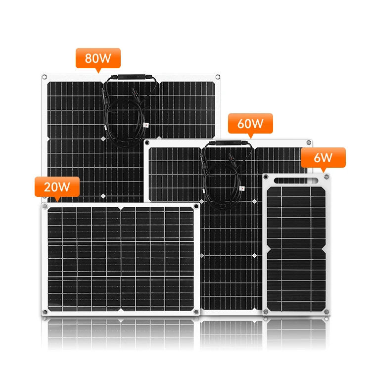 hot selling 6W/10W/20W/80W/100W/120W/200W/300W Light Weight Flexible Solar Panel for Solar System