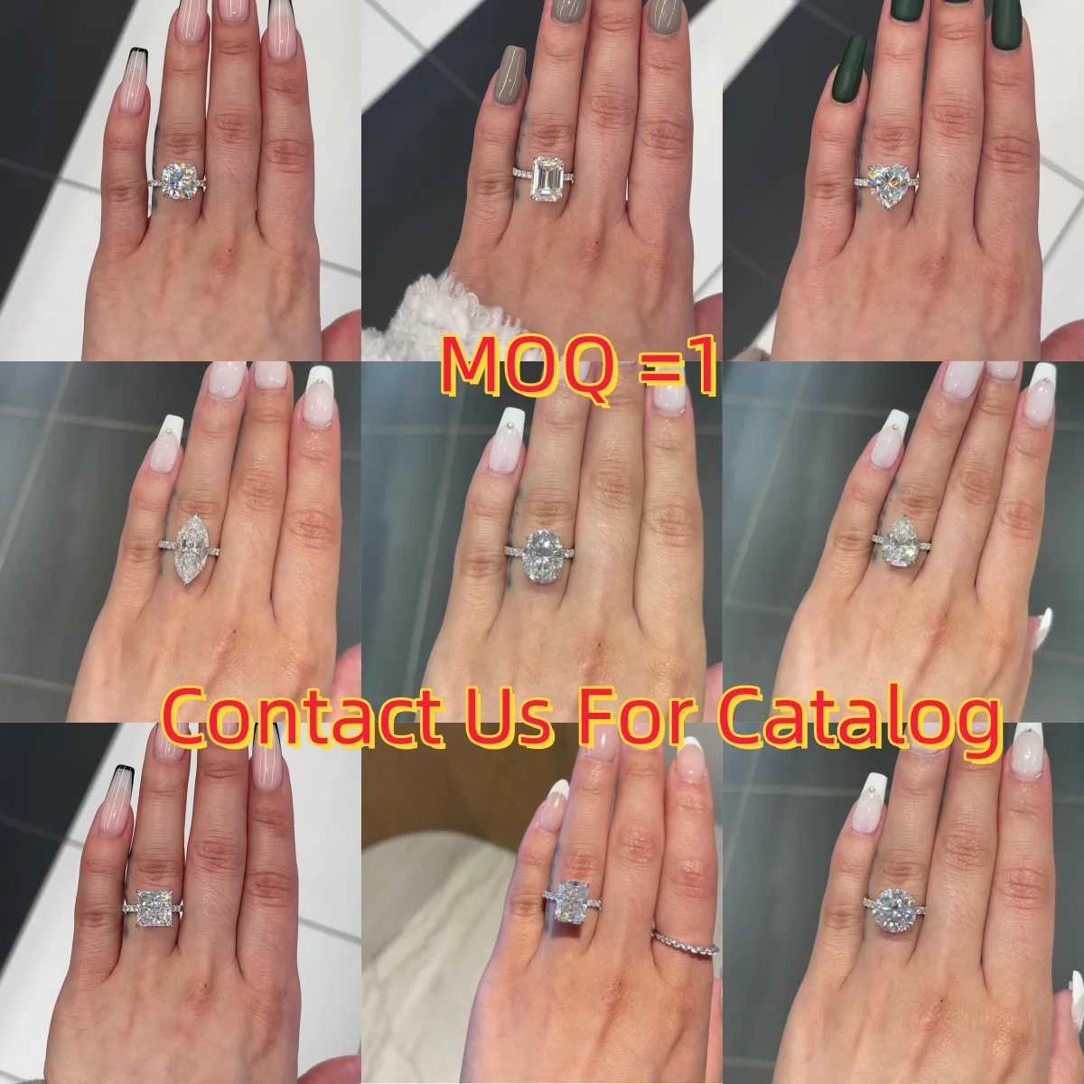 Gia Igi Certified Cvd  HPHT Lab Grown Created Diamond 14k 18k Solid Gold Rings Engagement Ring Jewelry For Women 5ct 4 5 carat