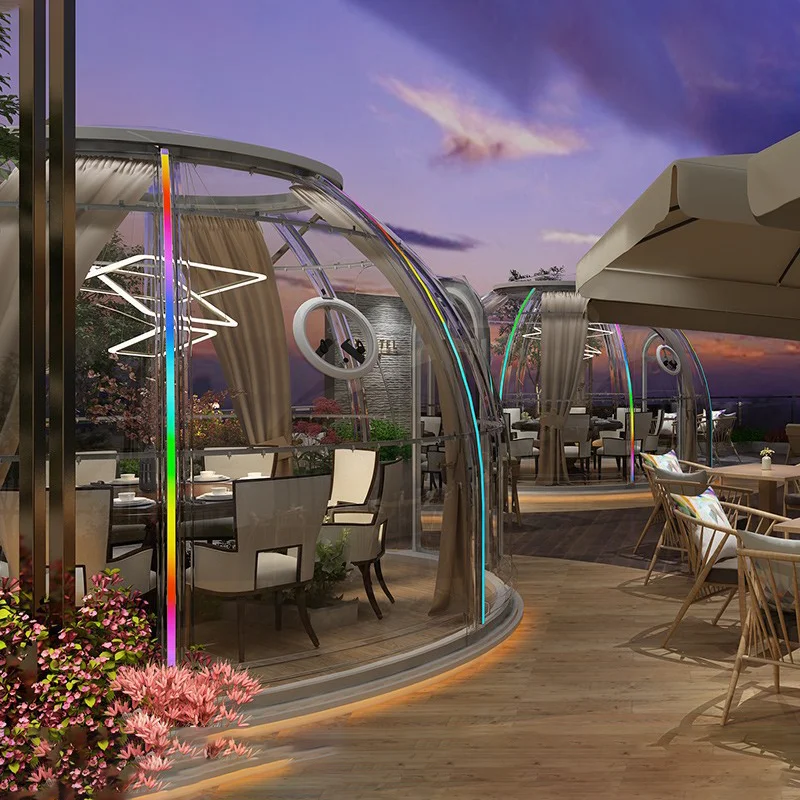 Factory PVDF Coated Retractable Enclosure Rounded Tent Circular Tent Sun room Dome Tent