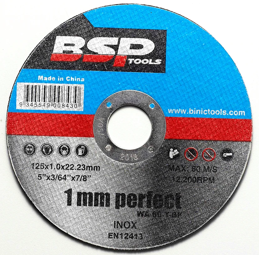 Hot sell 5' inch disco de corte 125mm cutting disc thin cut off wheel 1mm for metal and INOX cutting