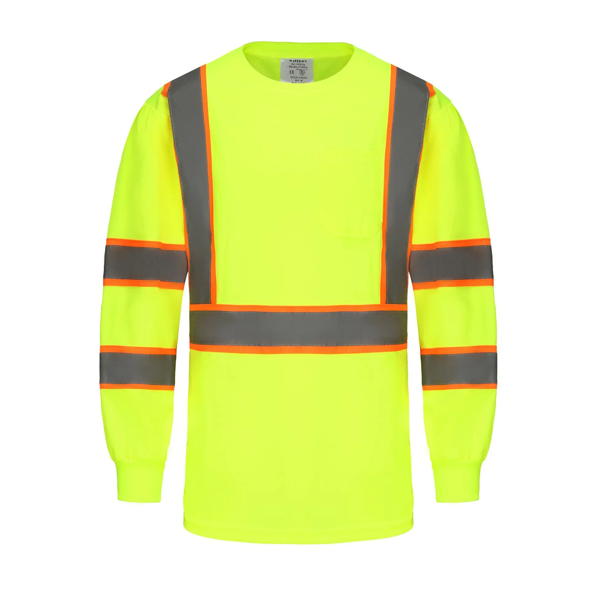 High Quality soft construction engineer work reflector t-shirt long sleeve reflective safety shirt
