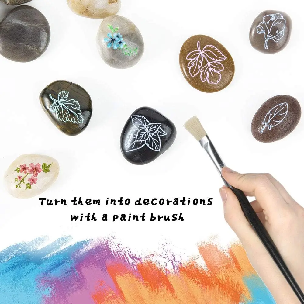 20-40MM Natural Polished Mixed Color Stones, Small Decorative River Rock Stones