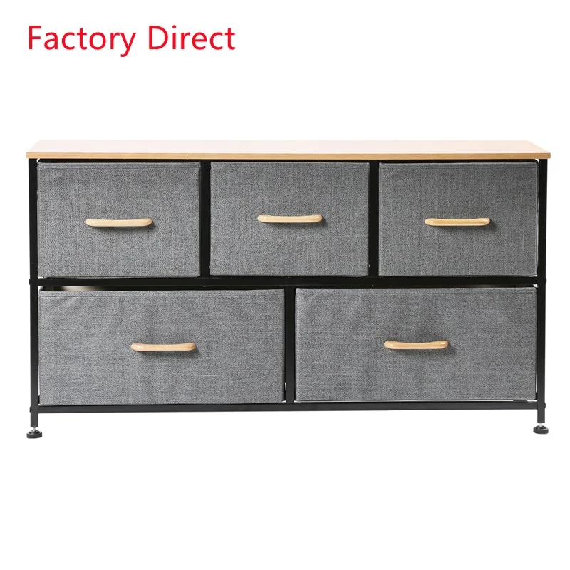 Modern Fabric Household Indoor Organizer Storage Drawers 2 Tier Drawer Dresser Storage Tower