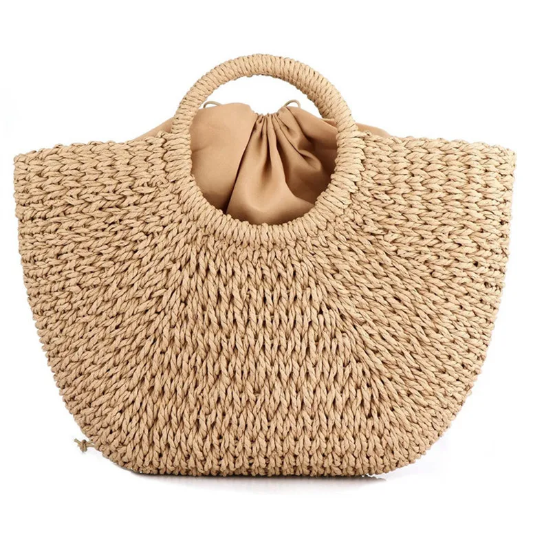 Juego De Pendientes Y Bolso Ratan Tejido Bambu Moda Conjunto Diadema Bolsa Indonesia Nudo Dorado Tote Повседневная Hombro