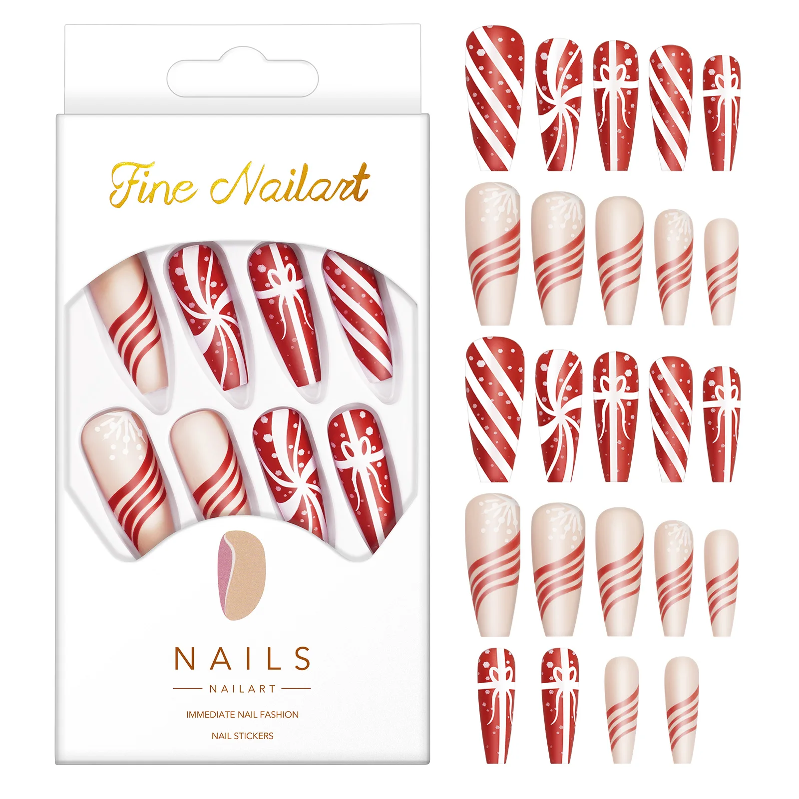 Nails High-Class Red Almond Oval Shiny Big Crystal Nails Full Cover Press On Artificial Art Salon False Nail Tips