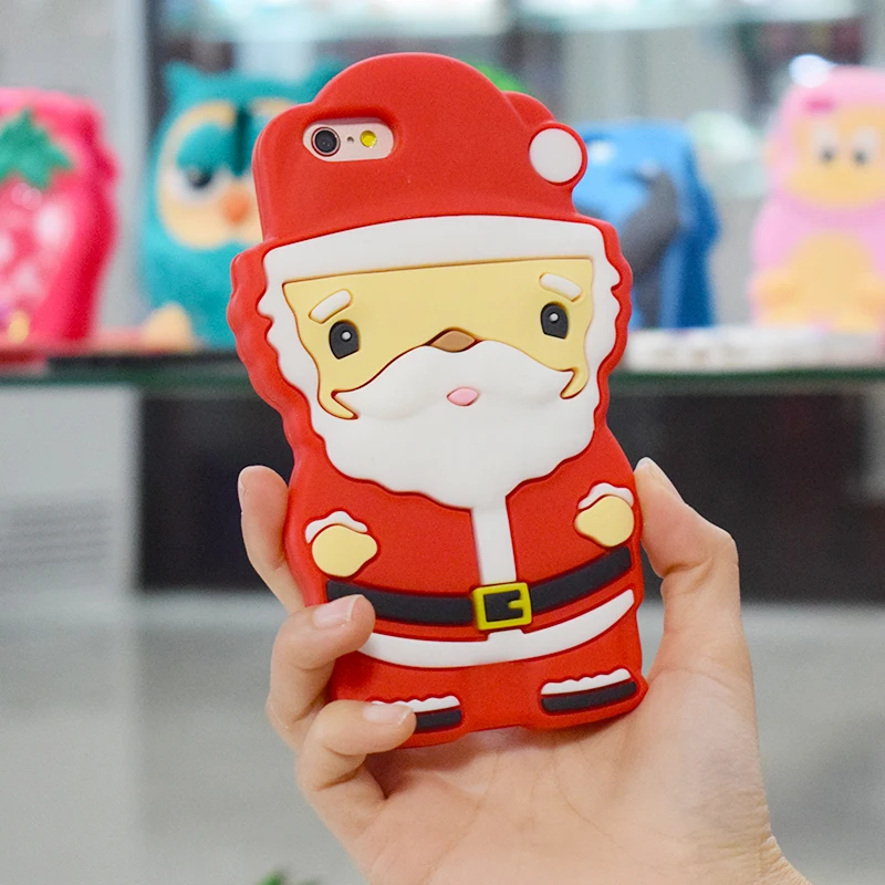 задняя крышка для iPhone, силиконовый чехол Санта Клауса для Iphone 6, рождественский подарок для детей