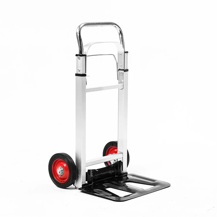 Factory Wholesale Load Capacity Aluminum alloy Frame Foldable Hand Truck Cart 2 Wheels Hand Cart For Warehouse Mini Cart