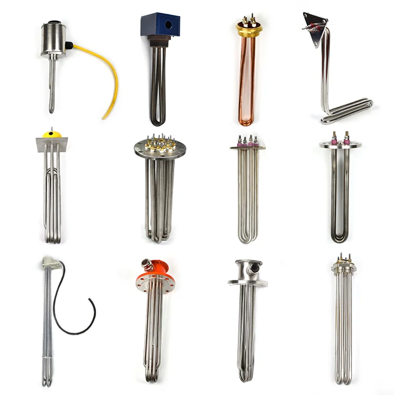 BRIGHT PTFE Coating Immersion Rod Water Heater 3KW 7000W 230V 2000W 2U Flange Heating Tube with Thermostat