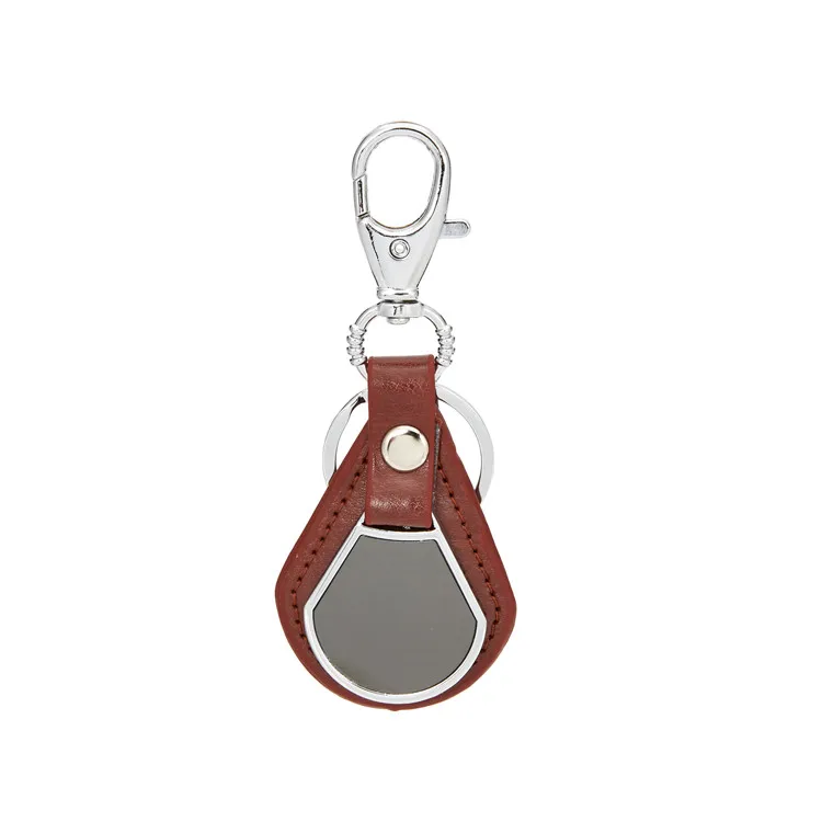 High Quality Custom Keychains Fan Shaped Zinc Alloy Car Leather Key Chain