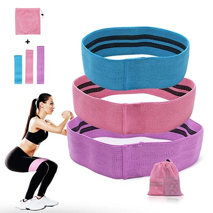 Elastic Hip Bands Non Slip Exercise Booty Bands for Women
