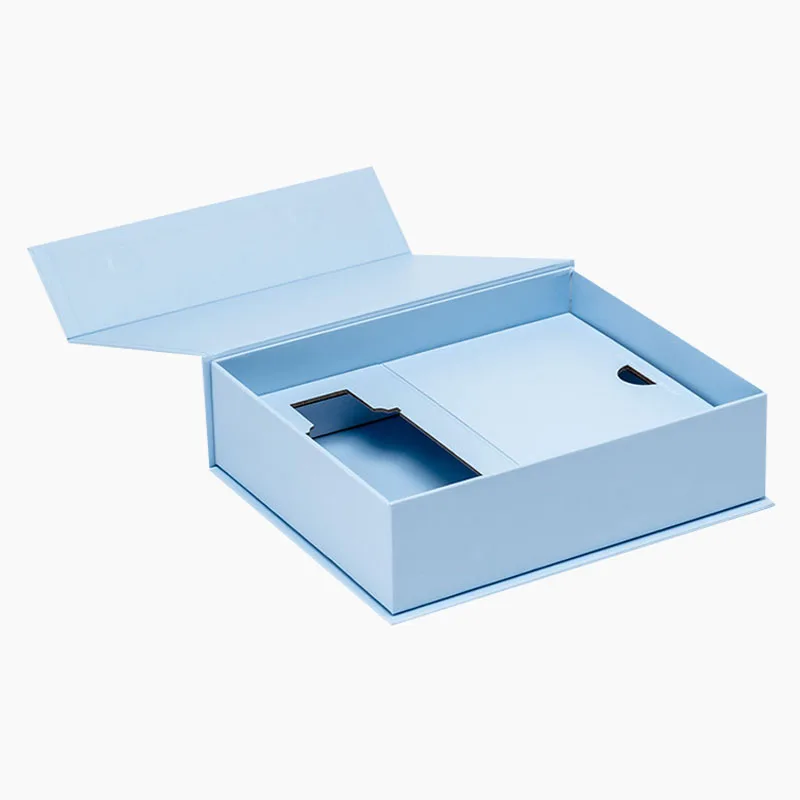 Hard Royal Blue Magnetic Close Collapsible Magnetic Gift Box With Foam Inset