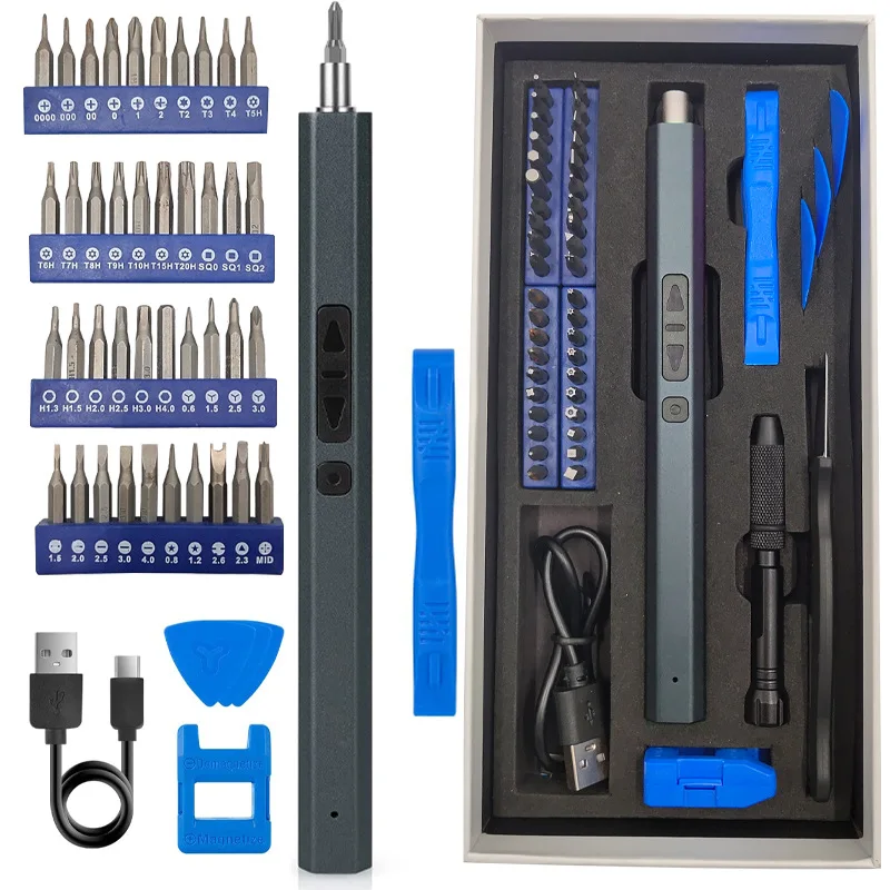 50 in1 Mini Electric Screwdriver Combination Set Durable Range Charging High Torque Multi functional Precision USB Charging Tool