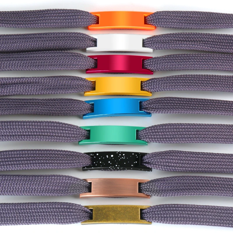 Wholesale Engraved Printed Logo Metal Sneaker Dubraes Shoe Tag Lace Lock for Sneaker Shoelace Decorations Accessories Charm