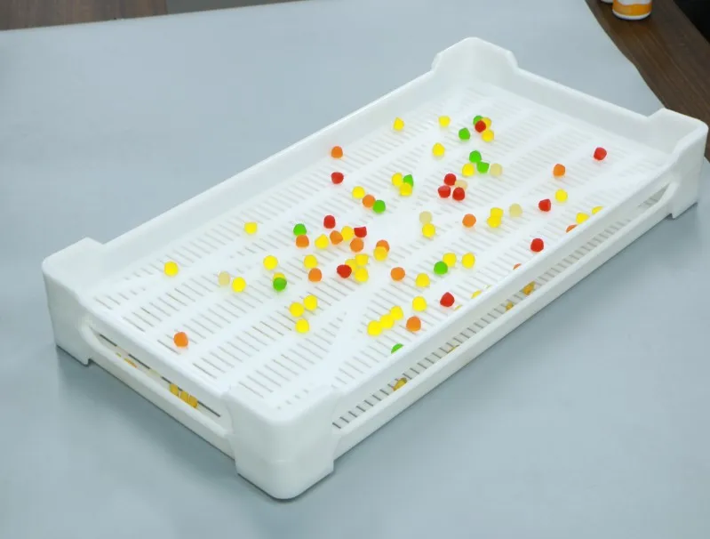 Best seller candy industry well using good air flow vented stackable plastic gummy drying tray