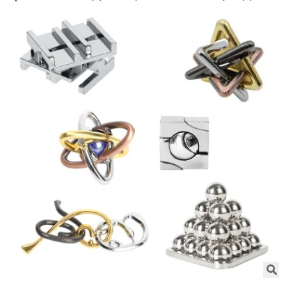 metal mind 3d puzzle pieces iron zinc alloy puzzle silver Cast Metal Brain Teaser Puzzle