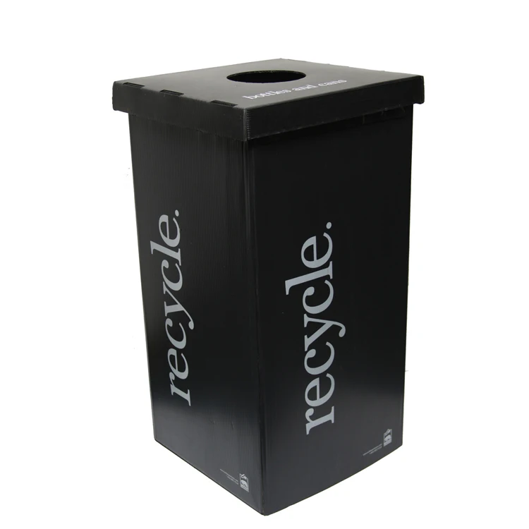 corrugated PP plastic waterproof cardboard plastic recycling bins with lid container