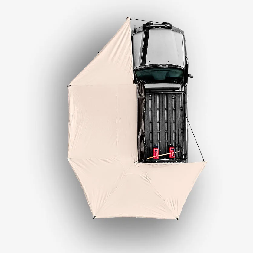 HOTO Waterproof SUV Car Offroad 4x4 3x3 Car Awning  270 Degree Large Free Standing 270 awning with Led Light