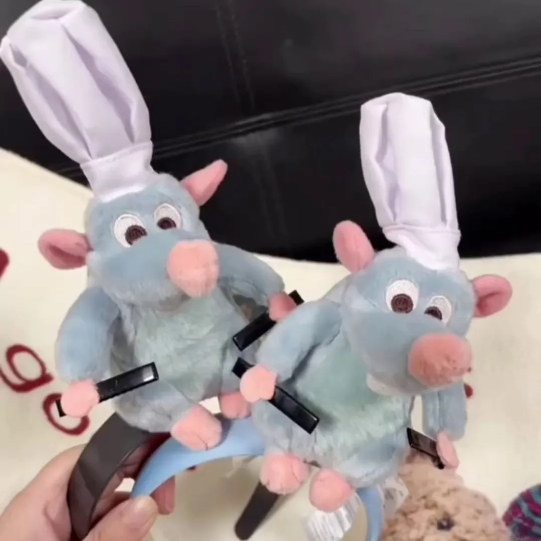 BoTu Anime Hair Bands Cooking Mouse Hair Bands Cartoon Plush Doll Headband Wide Hair Cards Headwear Creative Girls Toys Gifts