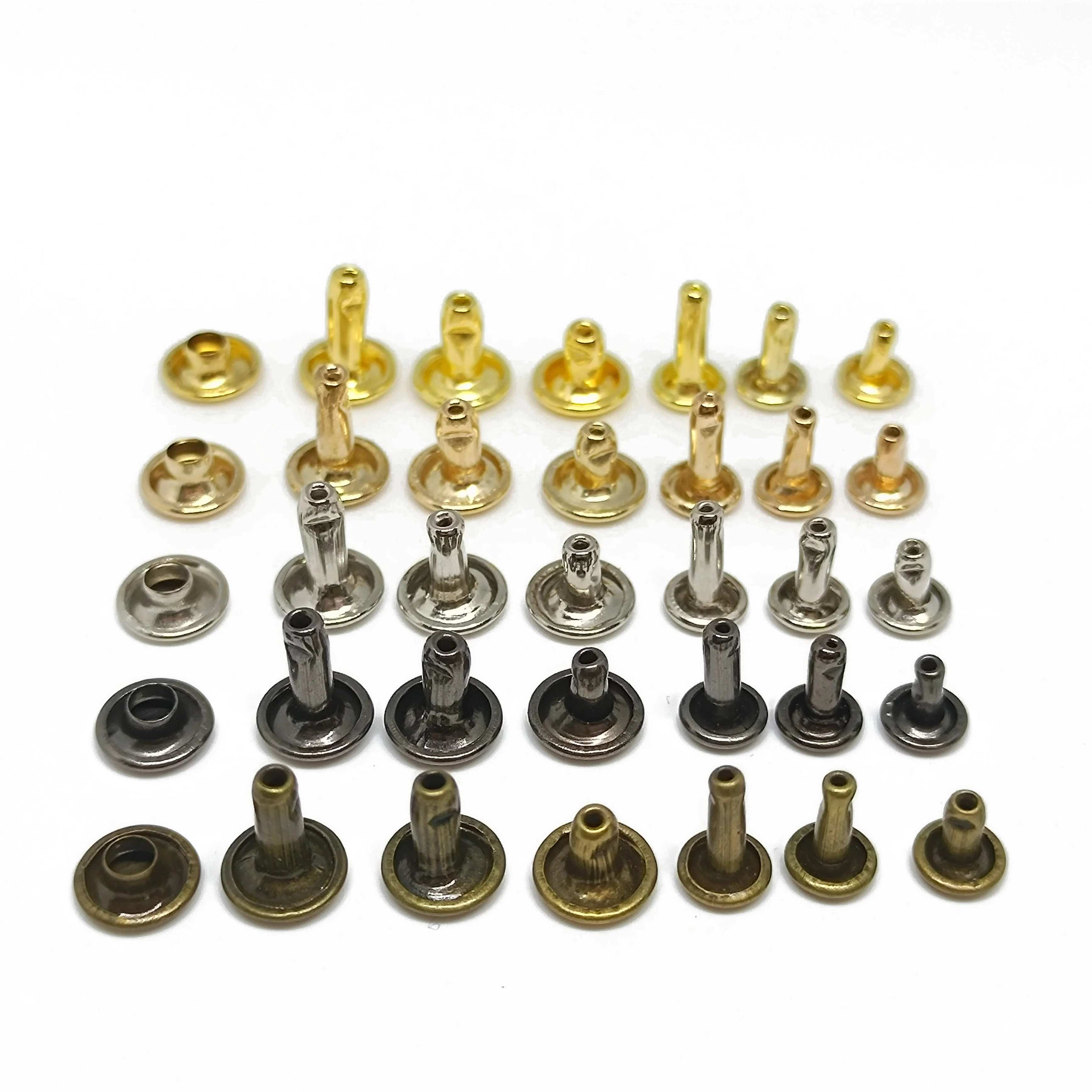 Hot Selling Double Hats Cheap Metal Snap Buttons Jeans Rivets Shoe Bags Clothing Leather  Double Headed Rivets