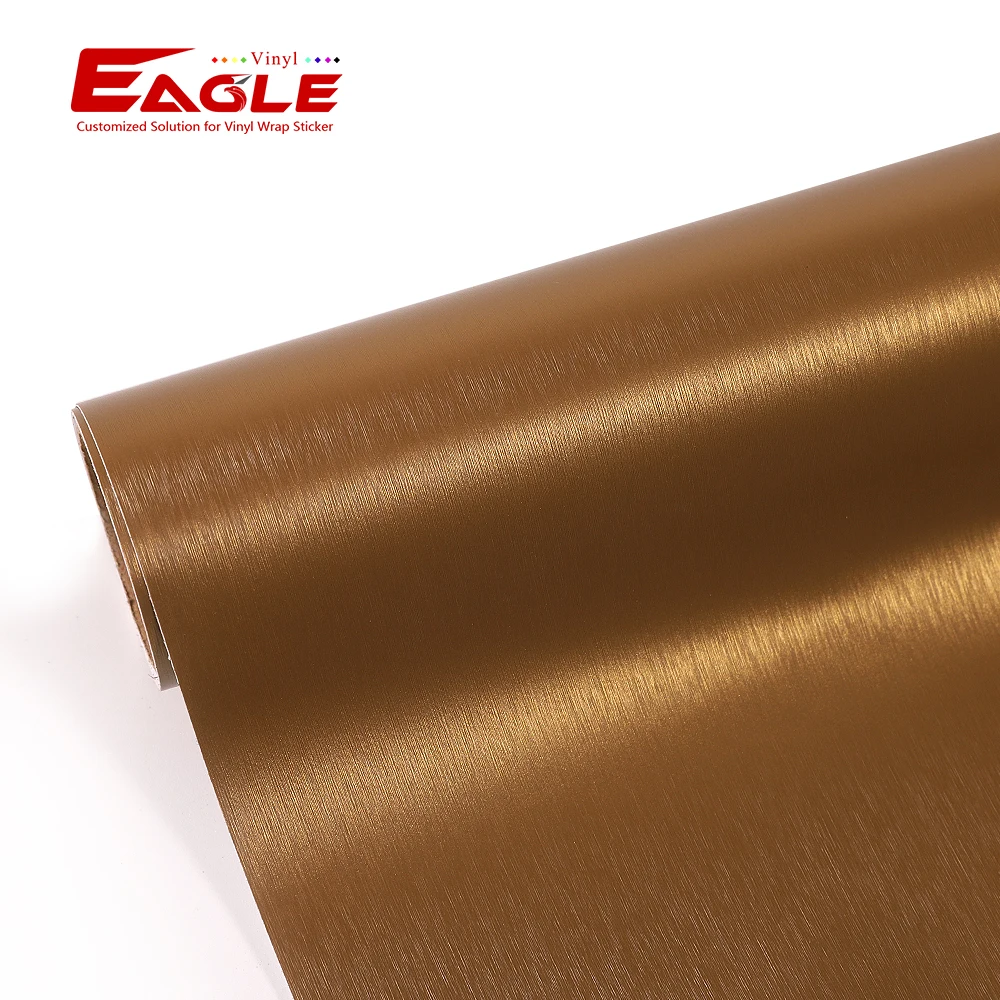 Super Cheap Price Decorative Films Rose Gold Brushed Metal Wallpaper Doors Decorative Lamination Pvc Plastic Film Roll