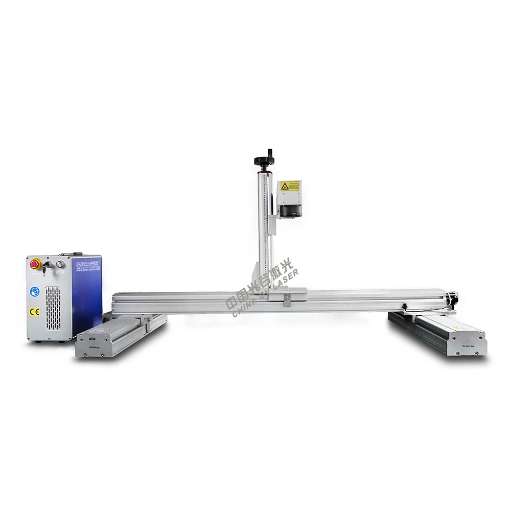 600*1000mm Gantry Type Large Working Area Raycus JPT 30W 50W Fiber Laser Marking Machine For Coated Mirror Metal Plate