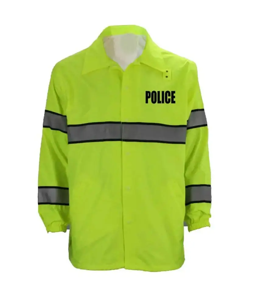 2023 High Quality Custom Waterproof reflective reversible Outdoor P0LICE Security Raincoat Uniform Jacket