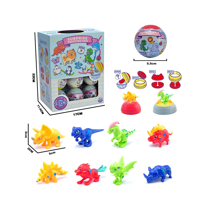 Egg Capsule Toy Kids Interesting Surprise Mini Cute Dinosaur Blind Box Egg Twisting Vending Machine Toys