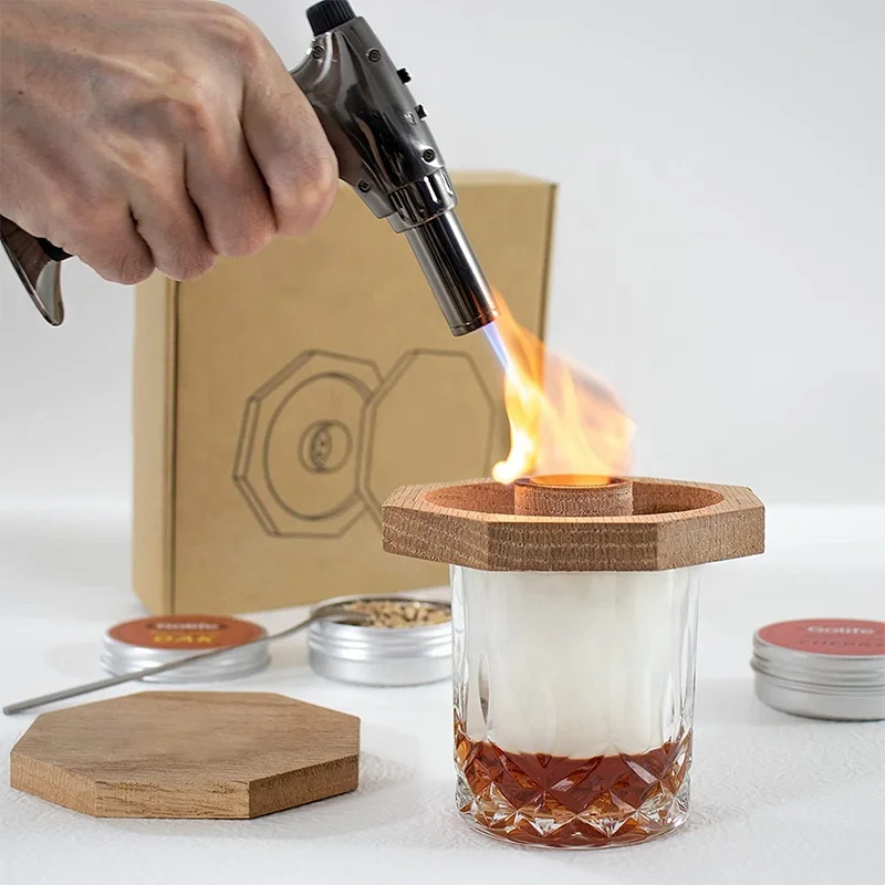 Customizable premium whiskey  smokers set cocktail smoker top kit for drinks
