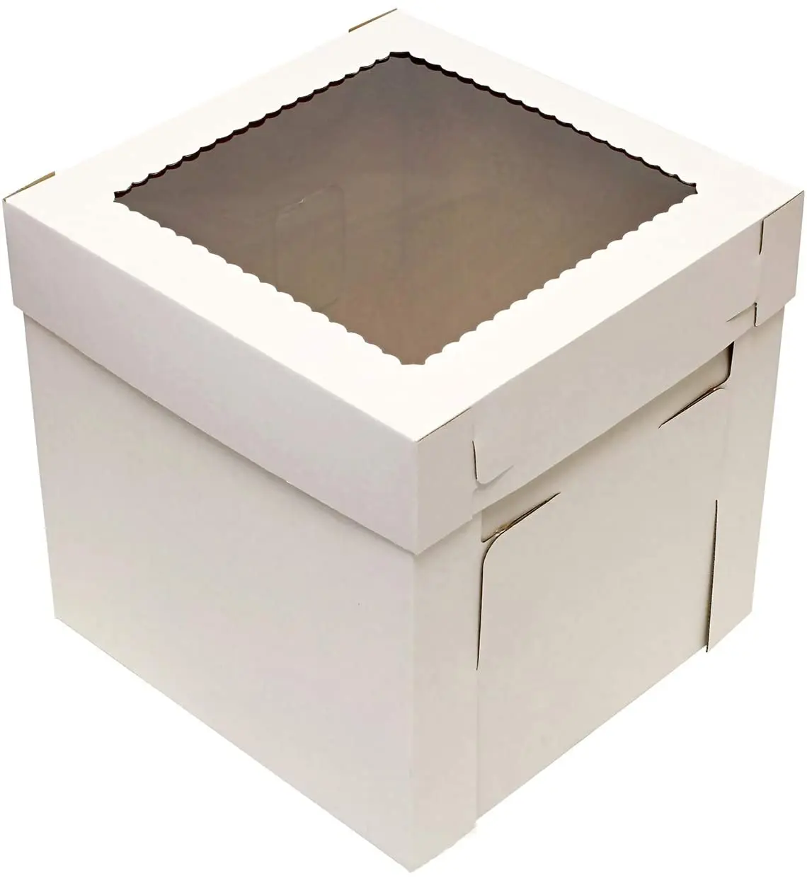 Tall Cake Boxes with Window 8x8x10,10x10x12 and 12x12x12Inch,Sturdy White Cake Boxes