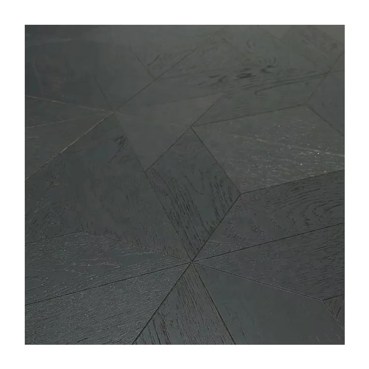 Black Color Art Parquet Flooring Solid Wood Flooring