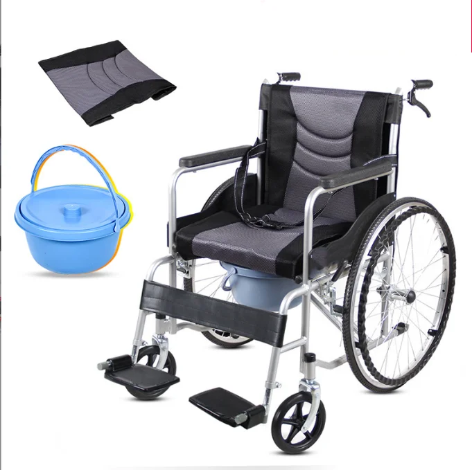High quality Lightweight manual wheelchair portable folding hand push adult disabled elderly home user outside wheelchair