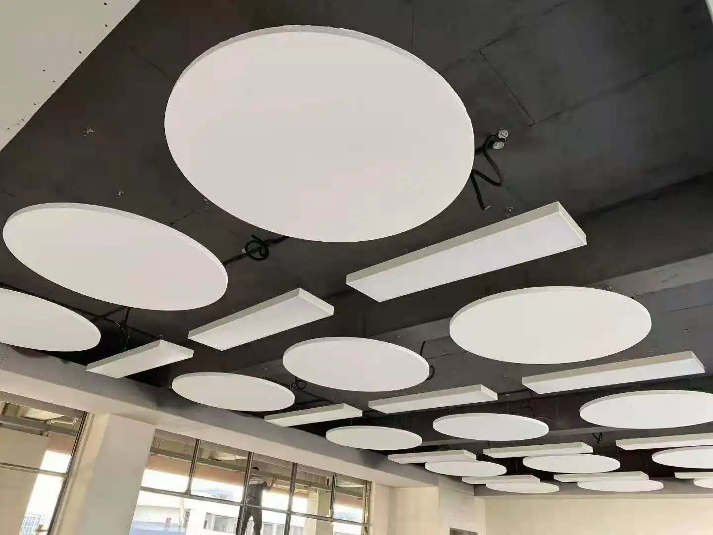 Fiber glass wool sound insulation ceiling tile suspended acoustic ceiling baffle with manufactory price