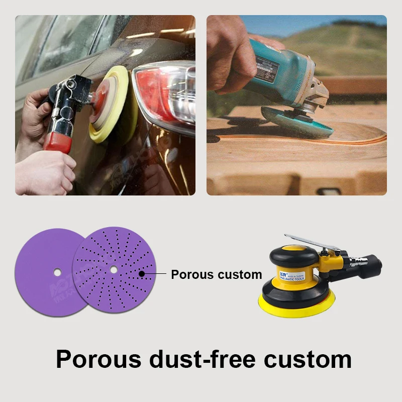 Шлифовальный диск 5 дюймов Фиолетовый Круглый абразивный наждачный 180 грит водонепроницаемый керамический 150 мм шлифовальный PSA на липучке для