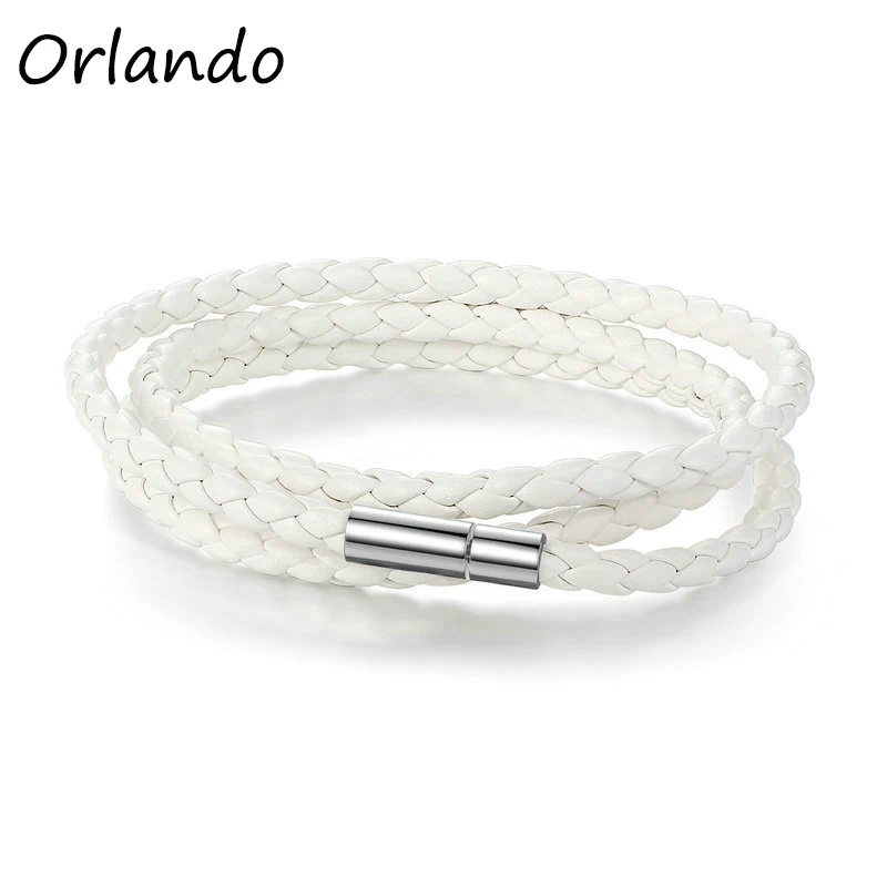 
Magnet buckle woven personalized PU leather bracelet bracelet leather rope 
