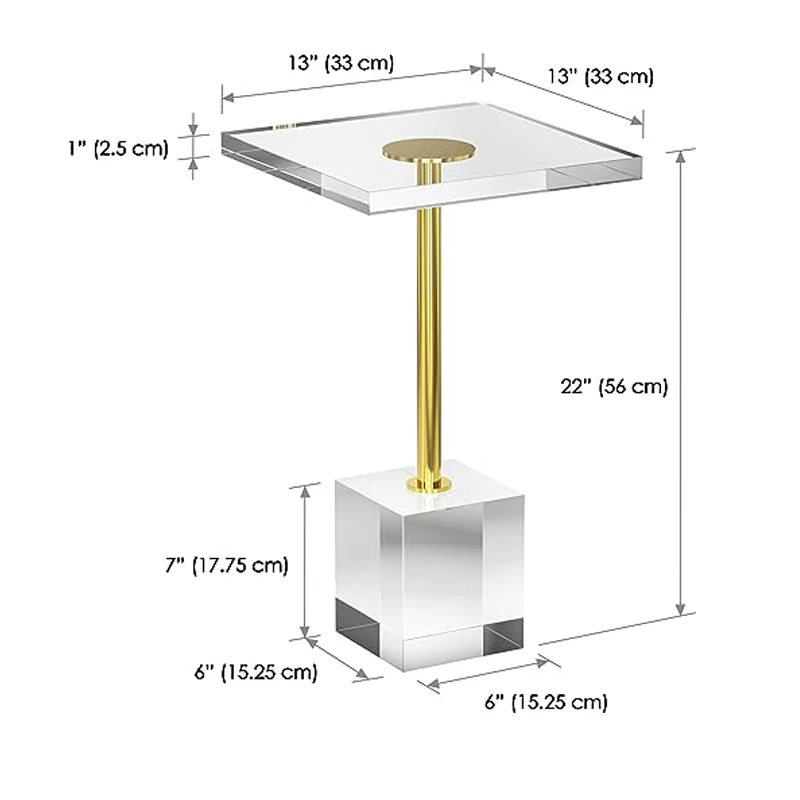 Acrylic End Table Acrylic Side Table for Living Room Bedroom and Lobby