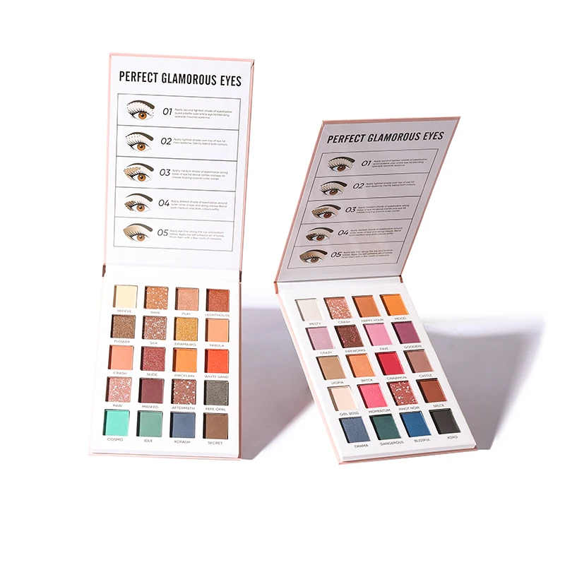 Fashionable Private Label high pigment eyeshadow makeup cosmetic pressed Eyeshadow Pallet Glitter Makeup Palette