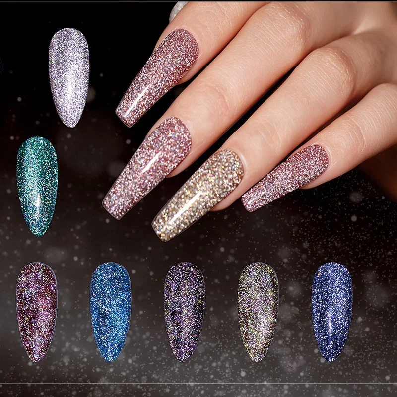 reflective diamond cat eye gel  12color new sugar glitter gel nail art varnish gel  auroras spar for manicure bulk