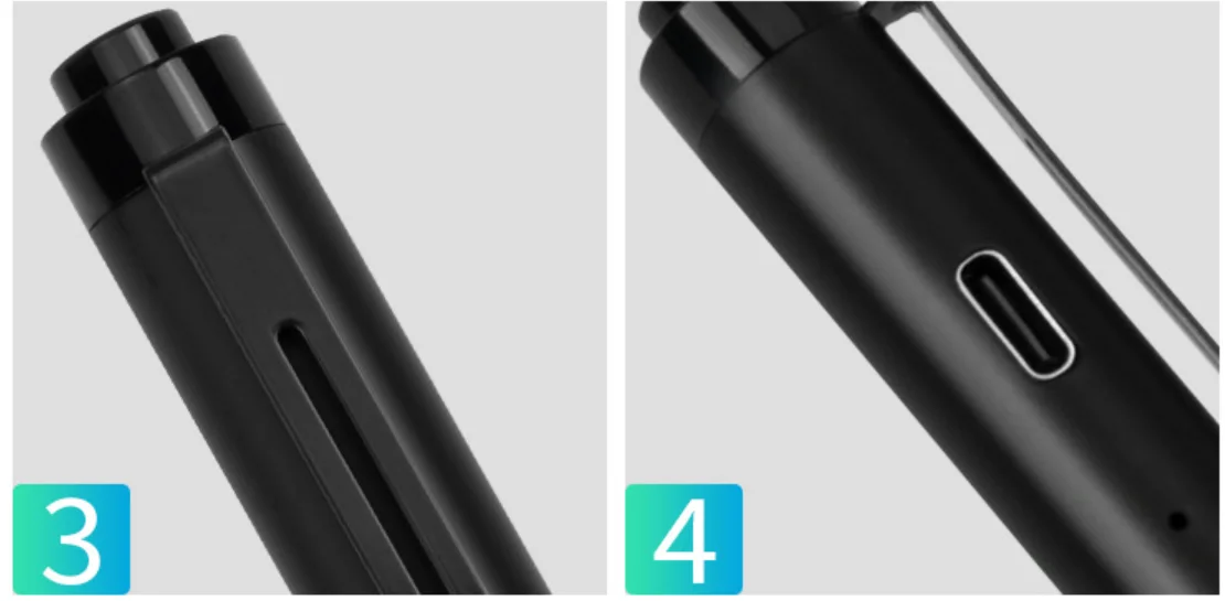 2 LEDs White +Yellow Type C USB Recharging Penlight Pocket Clip Pen Light Mini Nursing Flashlight LED Torch Lamp