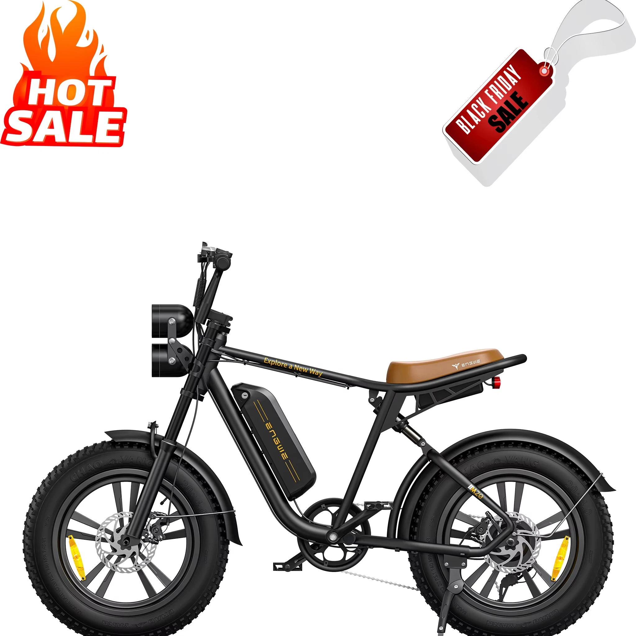 US/EU Stock ENGWE M20 20*4.0' Fat Tires Electric Bike, 750W Brushless Motor, 45km/H Max Speed, 48V 13Ah Battery