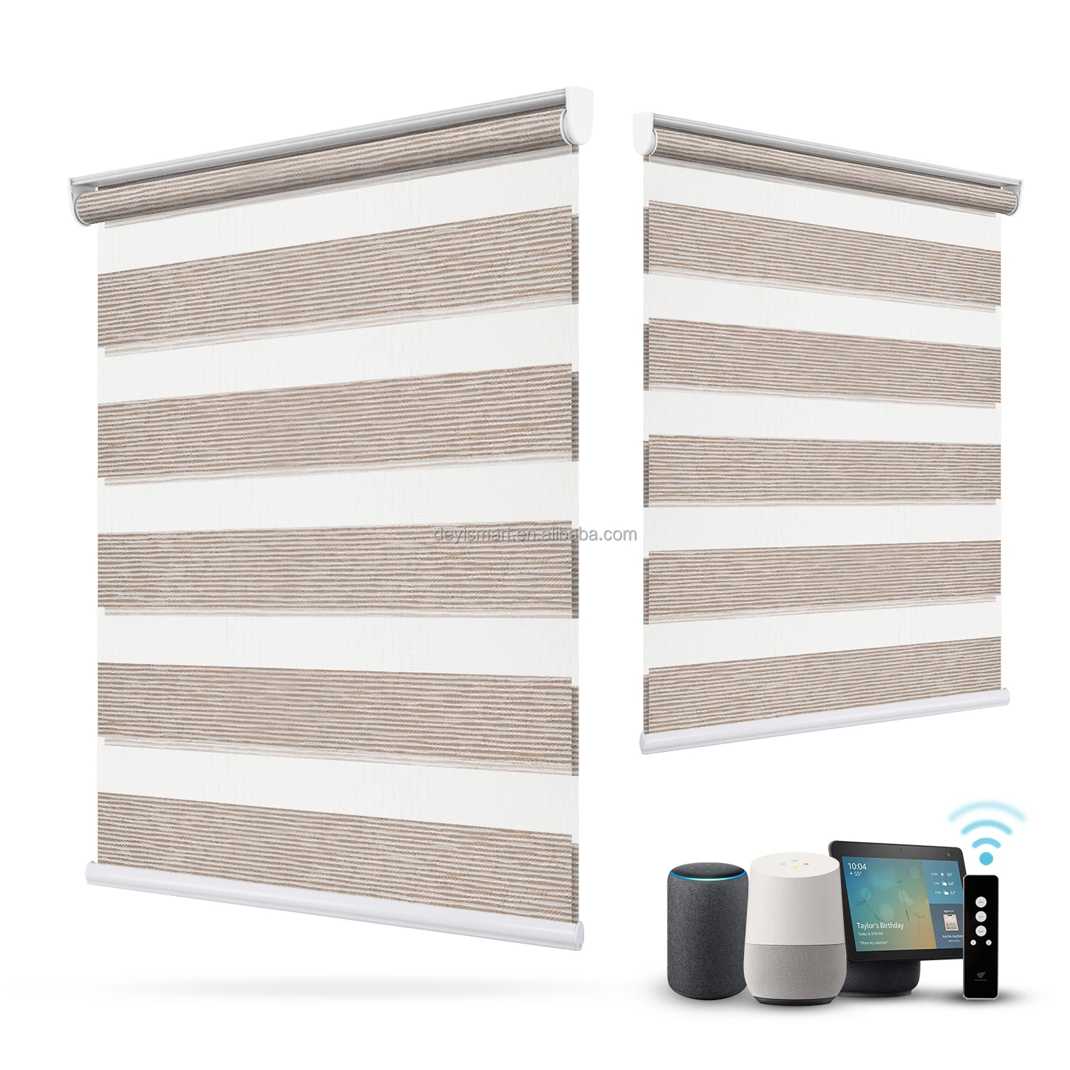 Alexa Tuya Wifi Google Smart Zebra Blinds Motorized Roller Blinds with Remote Control for Windows