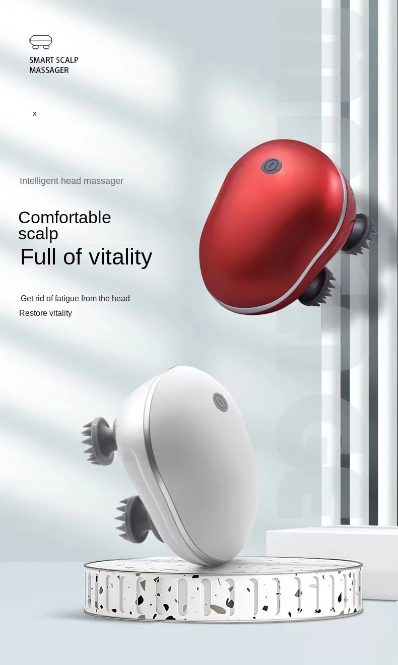 Smart Scalp Massager Portable Heated Head Massage Brush Electric Head Massager for Stress Relief
