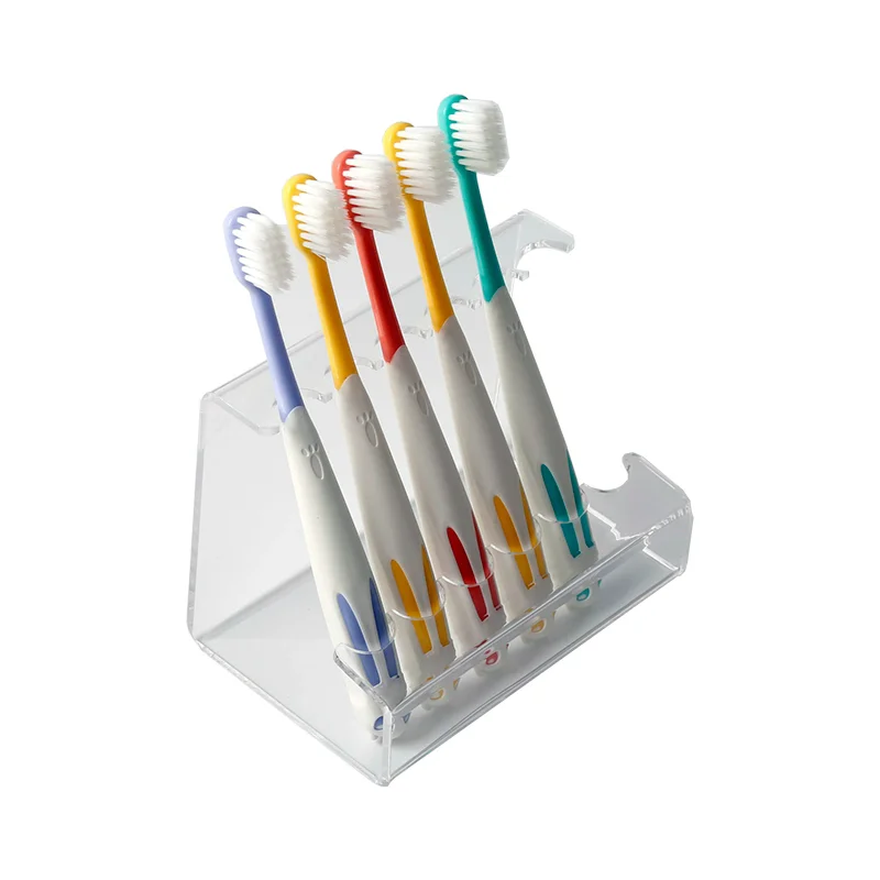 Transparent Acrylic Toothbrush Display Stand Polished Floor Standing Retail Display Box for Shops and Advertising