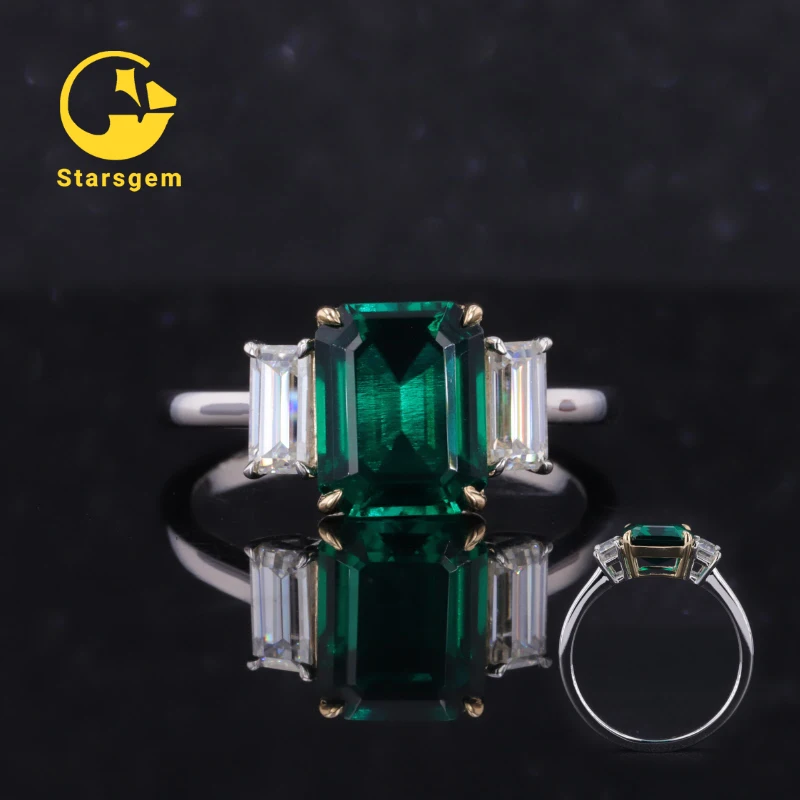 Starsgem 14K Gold Classic Style Ring 8*10MM Emerald Cut Loose Lab Grown Emerald Gem for Wedding