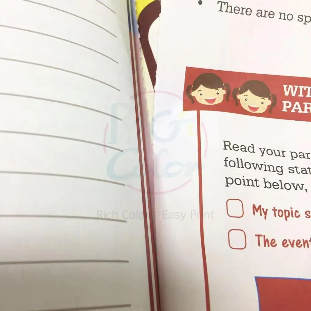 students kids learning writing exercise book perfect binding book printing