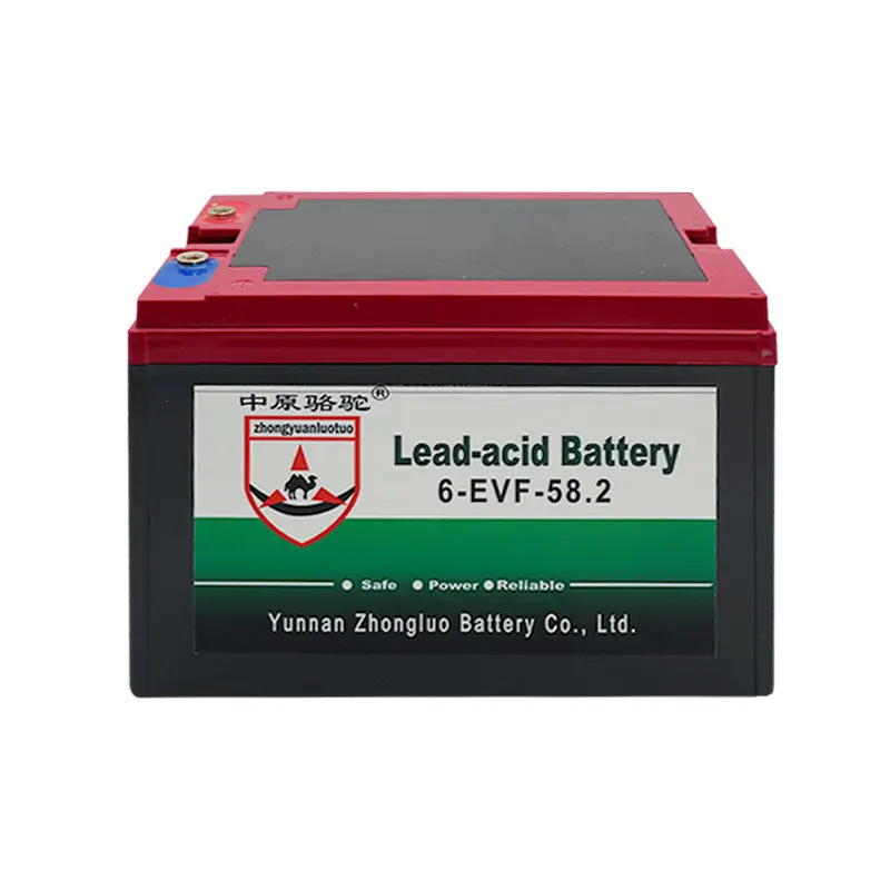 Zhongluo factory manufacturers directly deliver 6-EVF-58 12V 58AH Electric Scooter lead acid power battery for Ebike/Tricycle