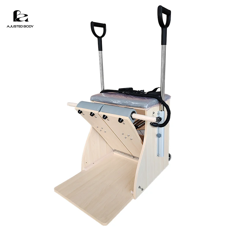 Wooden fitness stretching fitness equipment steady step chair maple wood Pilates chair stepping chair training core strength