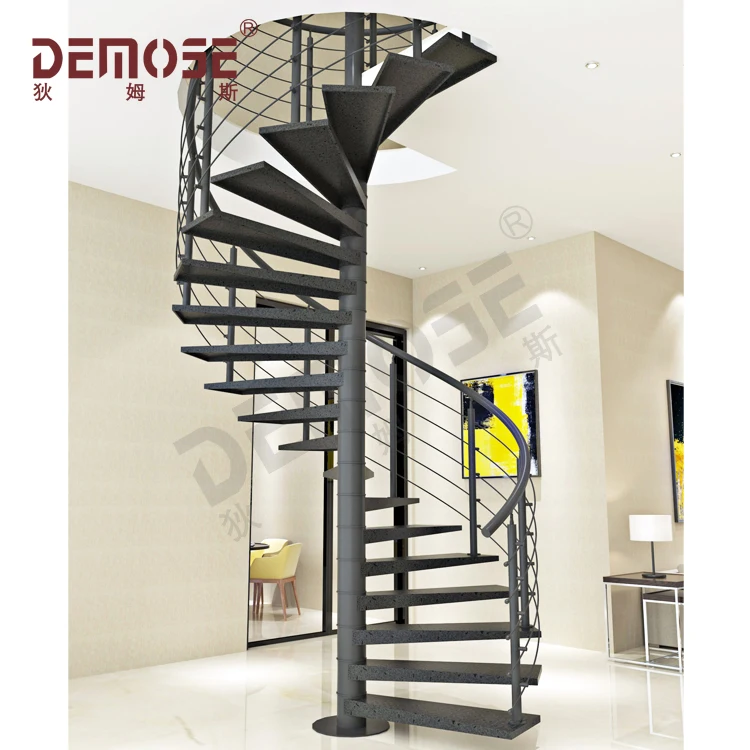 spiral staircase indoor handrail steel custom straight staircase  balustrade folding stair loft staircase