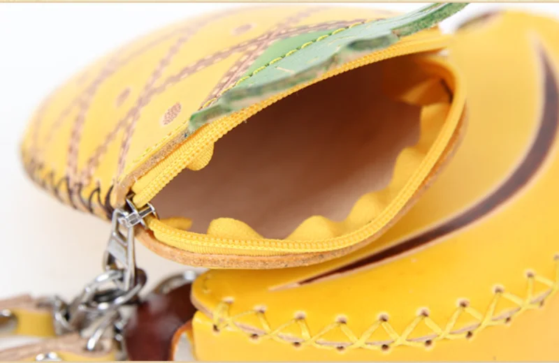 Милая сумка для хранения из коровьей кожи в Корейском стиле, Детский кошелек с изображением фруктов и мультфильмов, маленькая сумка для ключей с арбузом, оптовая продажа